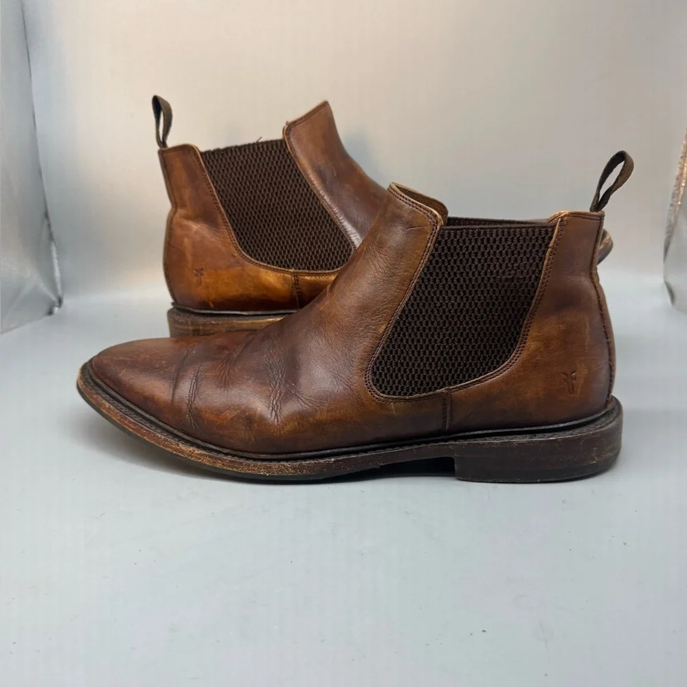 Frye Men's Tyler Chelsea Boots Men’s Size 11.5 D Brown Western Cowboy Pull On